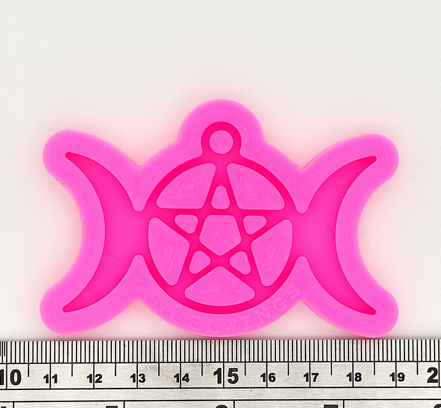 Triple Moon Goddess Symbol Keychain Silicone Mould, Pentagram Epoxy Resin Pendant Mold, Star Moon Mould, Resin Supplies