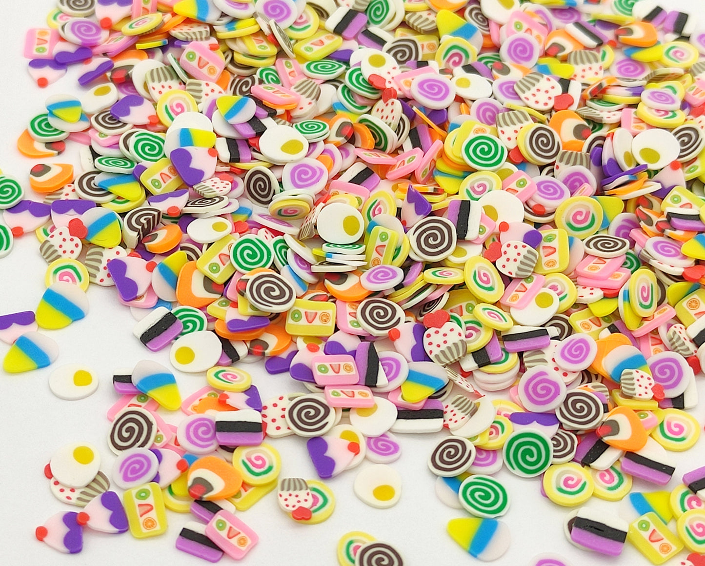 10g/20g Cake Dessert Mix Clay Fimo Slices, Resin Craft Supplies, Nail Art, Polymer Clay Slices