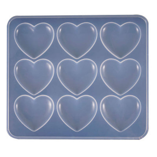 Puffy 9 Hearts Silicone Mould, Pocket Hug Hearts Mold, Keyring mold, Resin Mould, Pendant Mold, Rounded Hearts