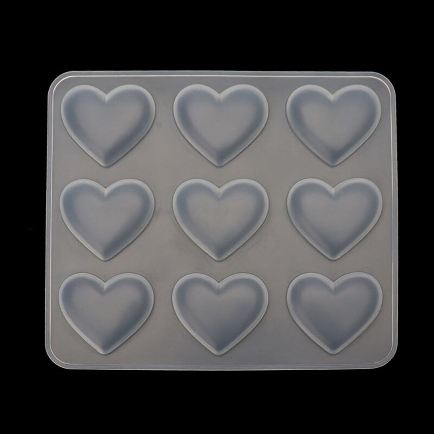 Puffy 9 Hearts Silicone Mould, Pocket Hug Hearts Mold, Keyring mold, Resin Mould, Pendant Mold, Rounded Hearts