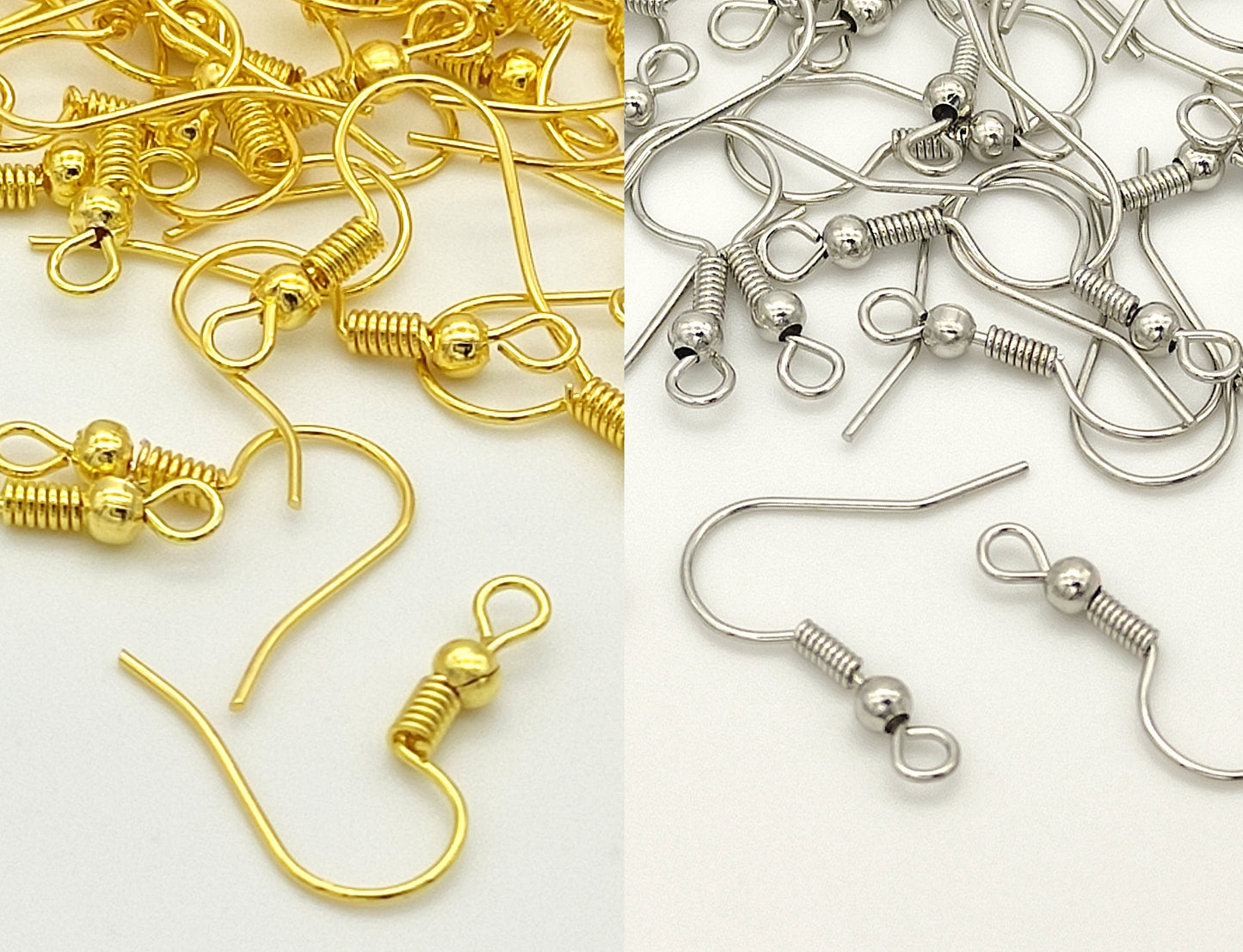 Earring Hooks, 100 Pack (50 pairs), Nickel Free, Earring Hooks, Iron Earring Hooks, Ear Wires, Earwires Fish Hook Jewellery Findings