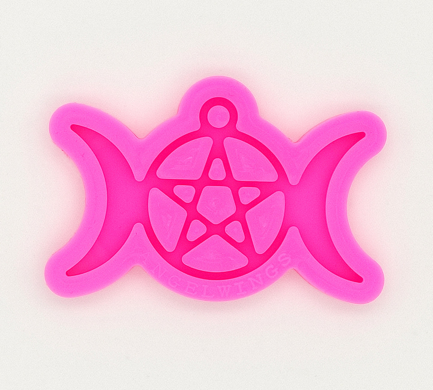 Triple Moon Goddess Symbol Keychain Silicone Mould, Pentagram Epoxy Resin Pendant Mold, Star Moon Mould, Resin Supplies