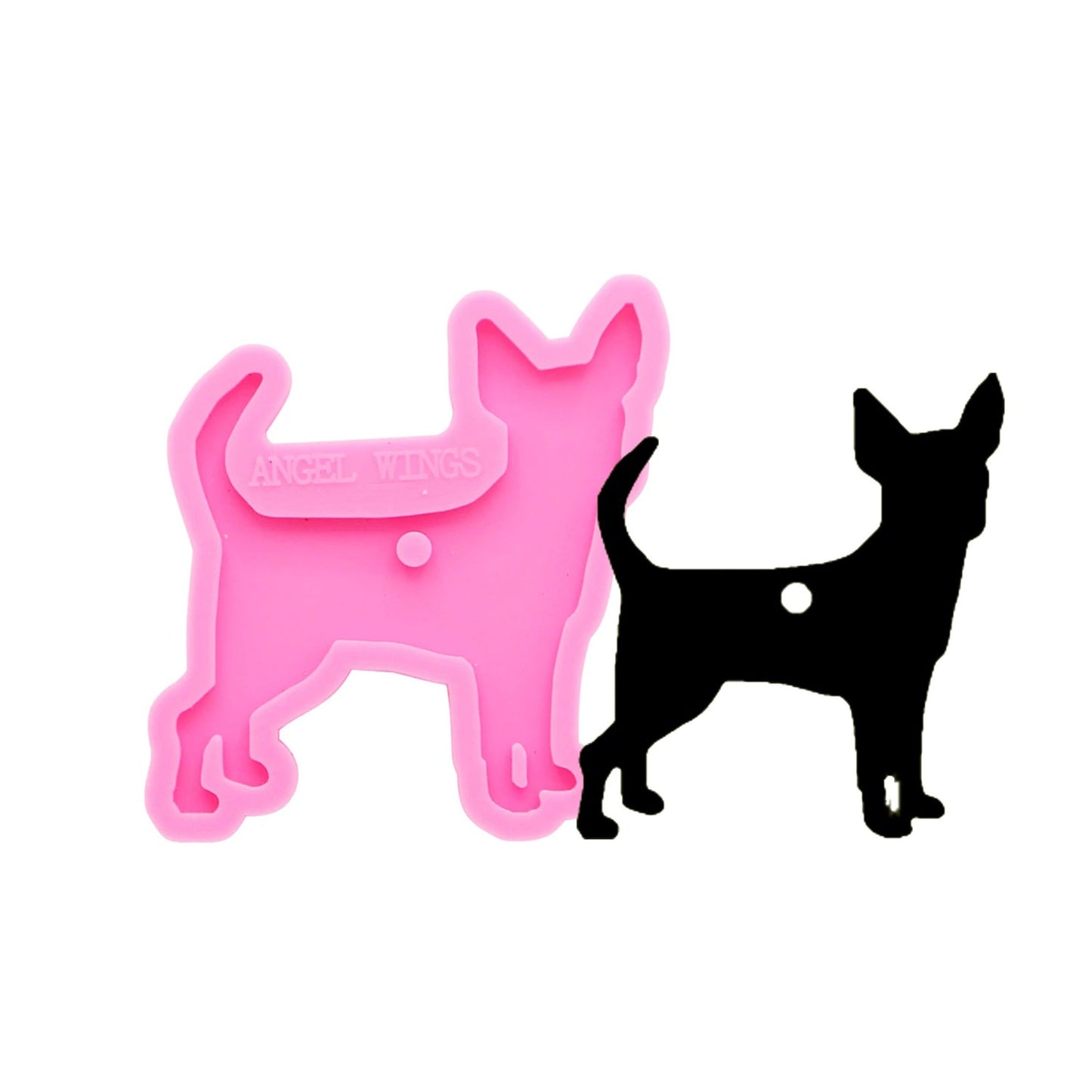 Chihuahua Dog Keychain Silicone Mould, Epoxy Resin Pendant Mold, Dog Mold, Animal Craft Mold, Polymer Clay Mold, Shiny Keychain Mold