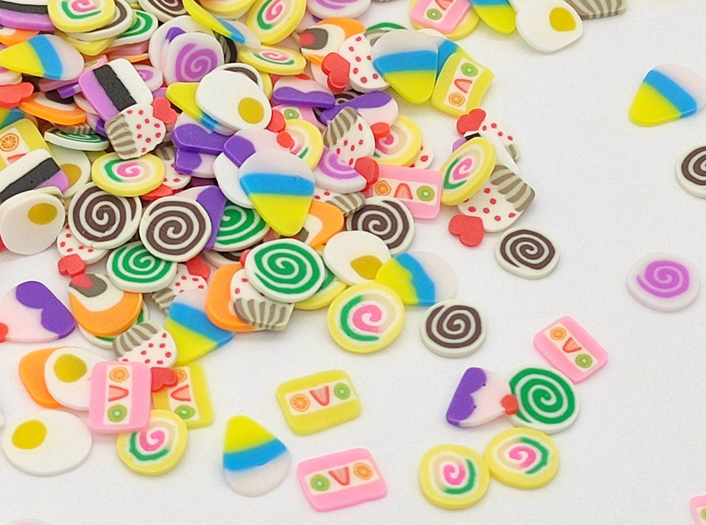 10g/20g Cake Dessert Mix Clay Fimo Slices, Resin Craft Supplies, Nail Art, Polymer Clay Slices