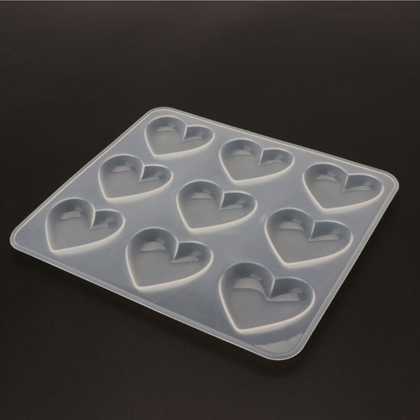 Puffy 9 Hearts Silicone Mould, Pocket Hug Hearts Mold, Keyring mold, Resin Mould, Pendant Mold, Rounded Hearts