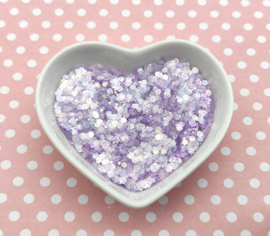 Chunky Pastel Opalescent Glitter Mix, Iridescent Light Purple, Resin Supplies, Nail Art Glitter, Craft Supplies, Slime Supplies