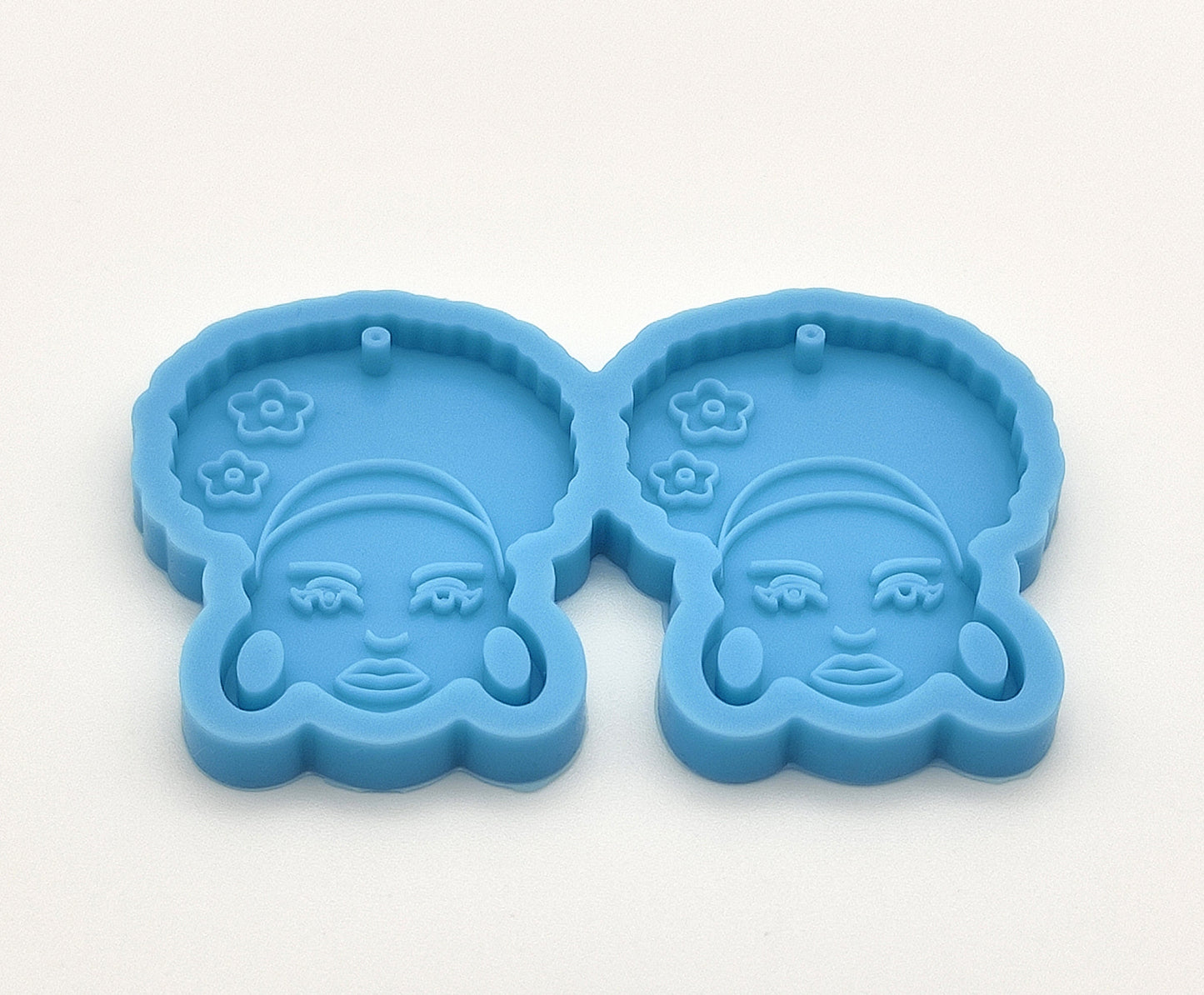 Afro Girl Earring Silicone Mold, Cute Afro Girl Epoxy Resin Pendant Mold, Afro Curly Woman Mould, Resin Supplie Mold