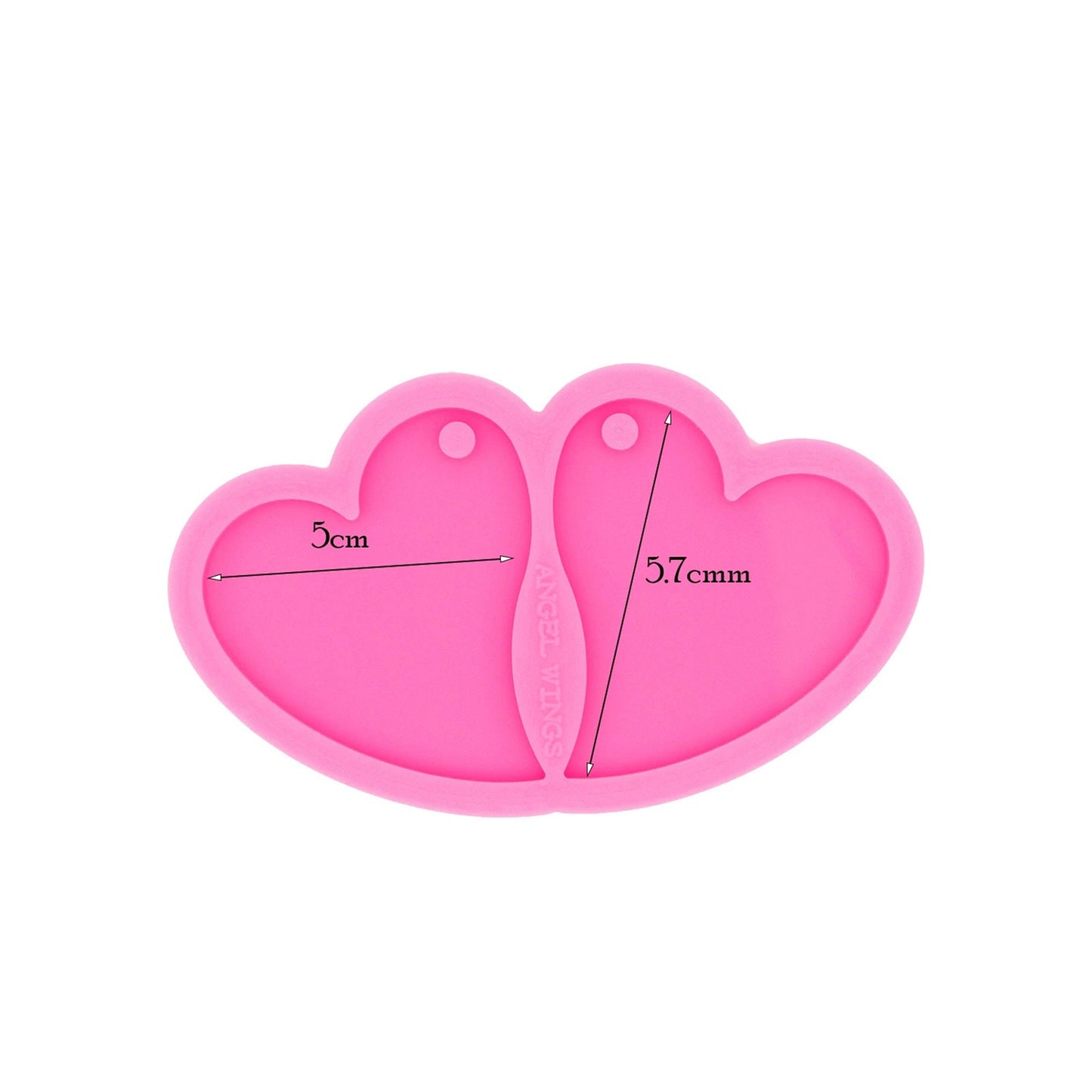 Heart Earring Silicone Mold, Epoxy Resin Pendant Mould,  Big Heart Earring Mould, Pink Earring Mould, Heart Jewellery Mold, DIY Epoxy Mold