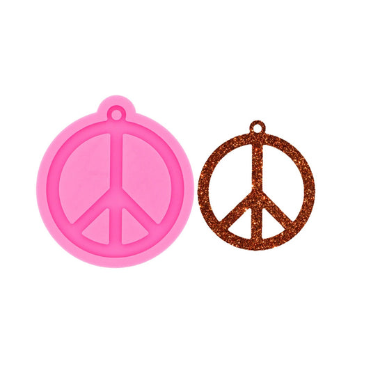 Peace Sign Silicone Mould for Keychain, Peace Epoxy Resing Pendant Mold, Handmade Charms Silicone Molds Keychains Mould Jewelry Mold