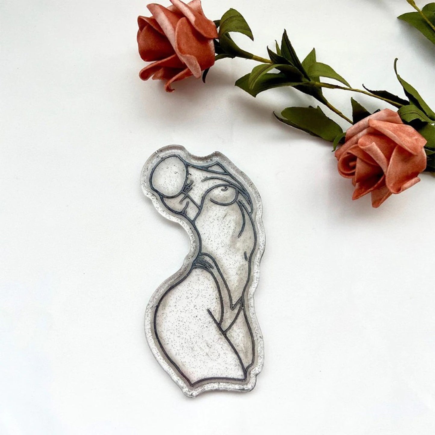 Female Body Tray Resin Mould, Sexy Woman Ring Dish Casting Mold, Goddess Jewelry Tray Mold for Resin, Goddess Tray Silicone Mold