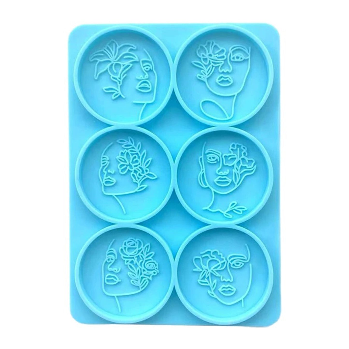 Goddess Circle Shape Silicone Mould, Round Female Heads Phone Grip Mold, Resin Phone Grip Mould, Woman Flower Mold, Lady Phone Grip Mold