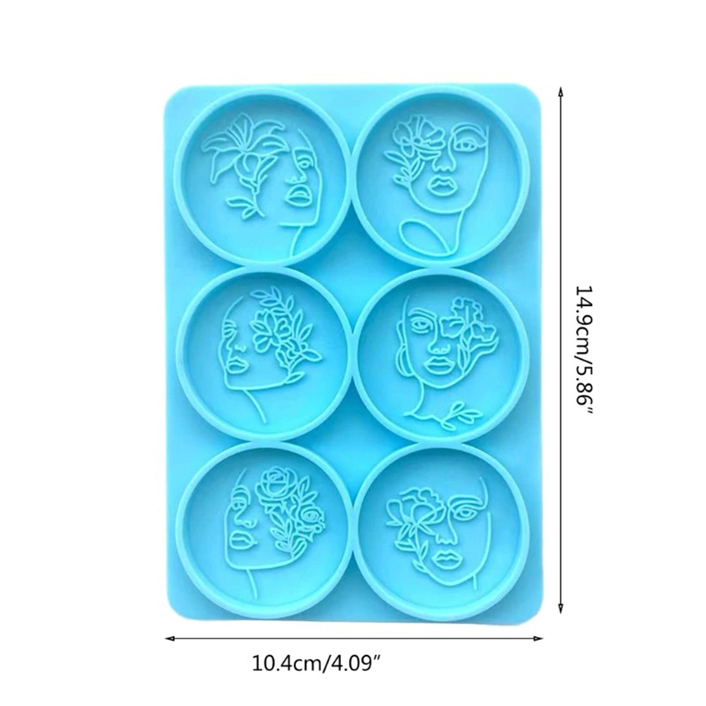 Goddess Circle Shape Silicone Mould, Round Female Heads Phone Grip Mold, Resin Phone Grip Mould, Woman Flower Mold, Lady Phone Grip Mold