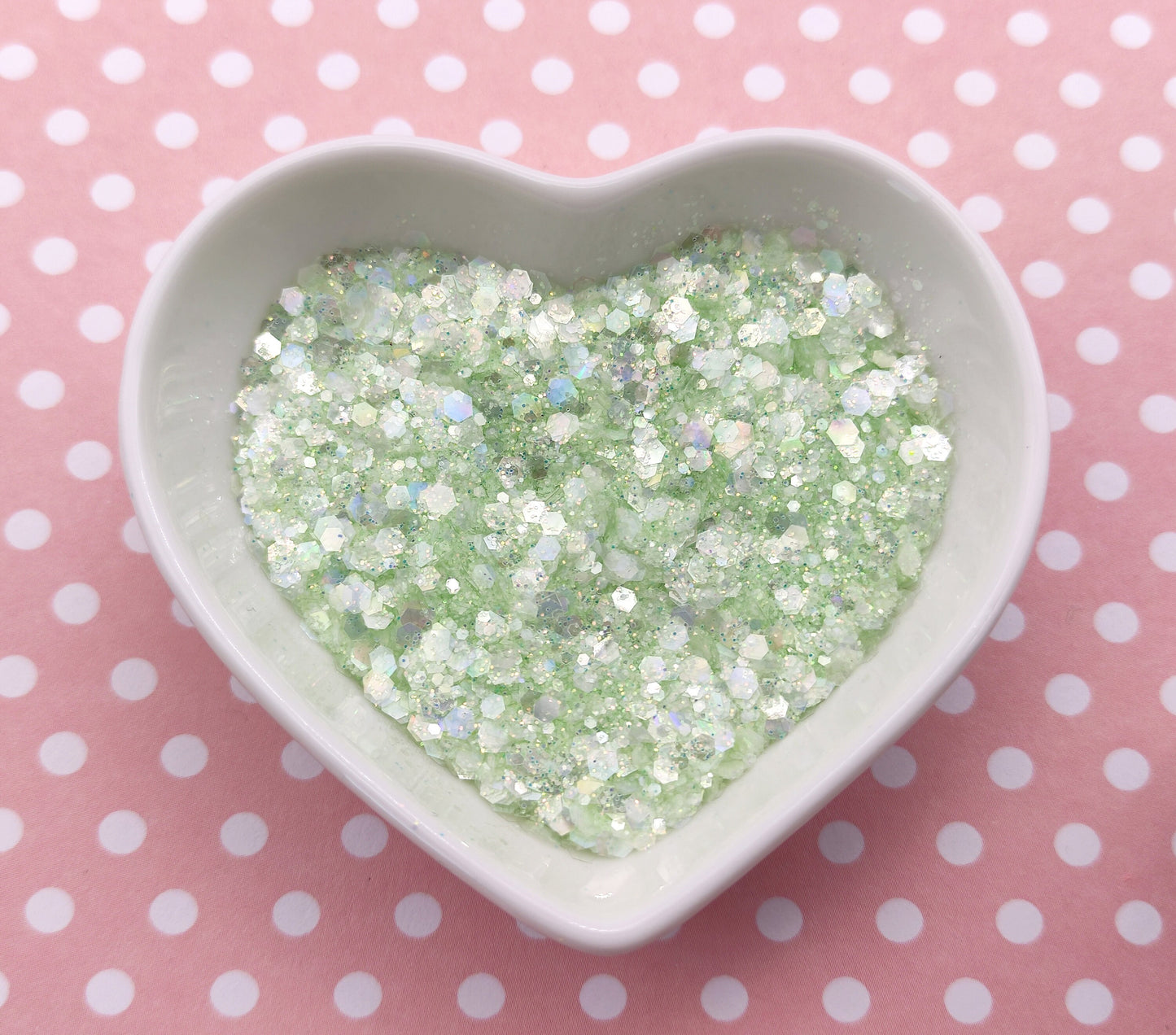 Chunky Pastel Opalescent Glitter Mix, Iridescent Light Green, Resin Supplies, Nail Art Glitter, Craft Supplies, Slime Supplies