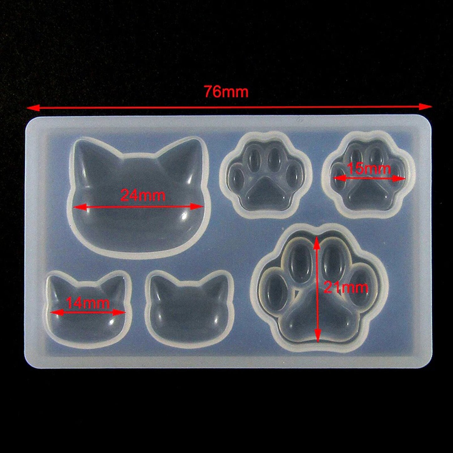 Cat Face Earring Silicone Mould, Paw Print Epoxy Resin Pendant Mold, Cat Paw Earring Jewellery Polymer Clay Tool, Chocolate Candy Mold