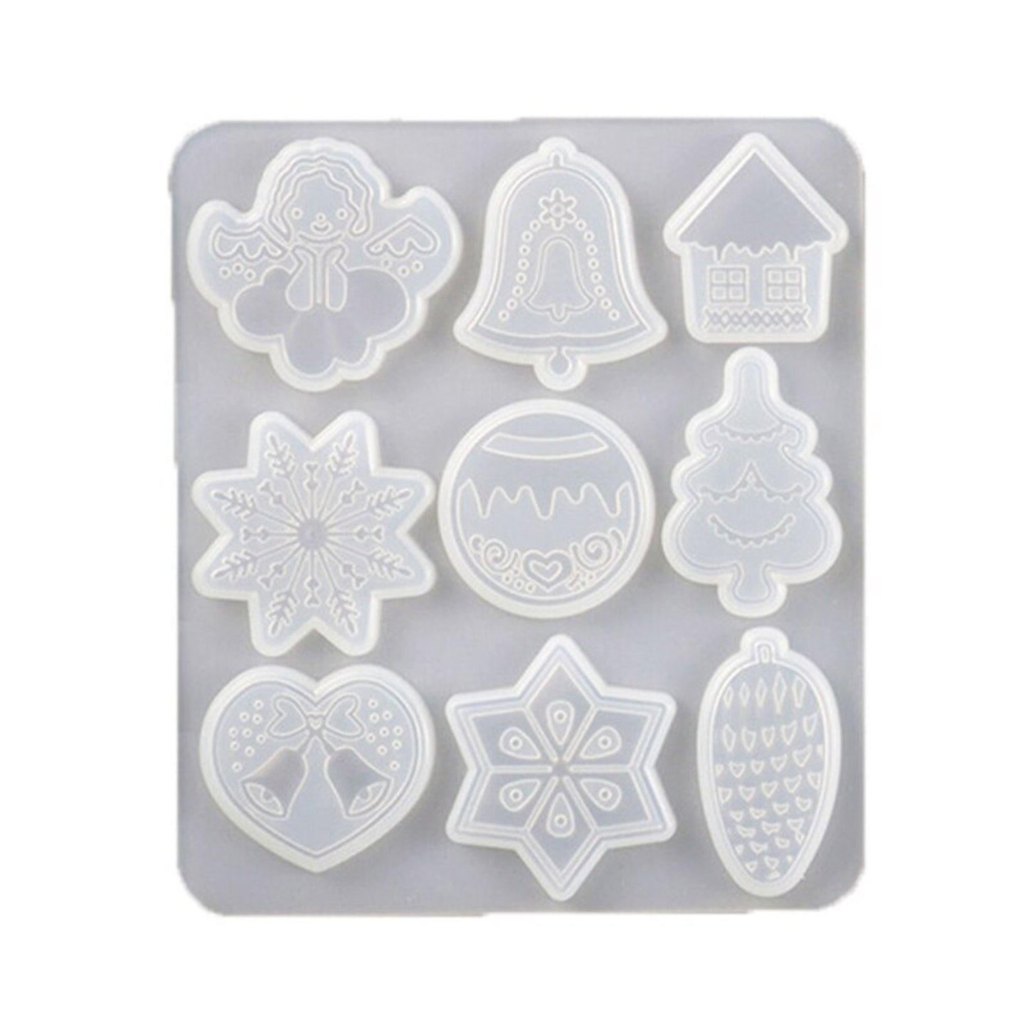 Christmas Pendant Silicone Mould, Christmas Tree Pendant Mold, Ornament Jewellery Polymer Clay Tool, Snowflake Chocolate Candy Mold