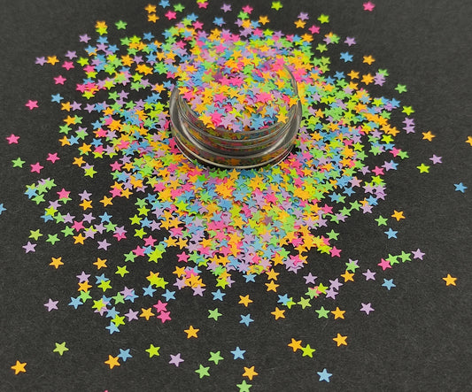 Fluorescent Colourful Star Glitter, Neon Star Glitter, Nail Art Glitter, Fluorescence Nail Glitter, Resin Supplies, Craft Supplies, Rainbow