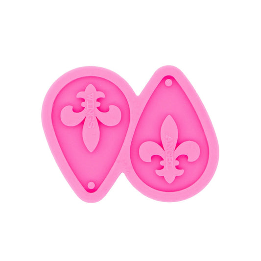 Teardrop Fleur-de-lis Earring Silicone Mold, Epoxy Resin Teardrop Pendant Mold, Statement Earrings Mould, Drop Earring Mold, Resin Supplies