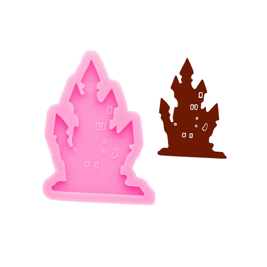 Haunted House Silicone Mould for Keychains Epoxy Craft Molds Handmade Charms Mould, Halloween Silicone Mold Keychain Mould Jewelry Mold