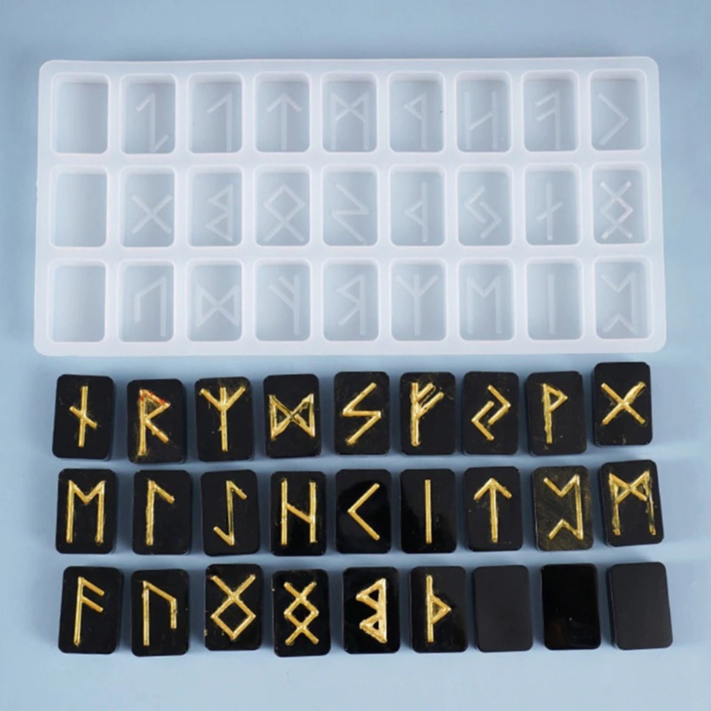 Viking Runes Epoxy Resin Pendant Mold, Runic Alphabets Silicone Mould, Runes Jewellery Polymer Clay Tool, Viking Runes Stone