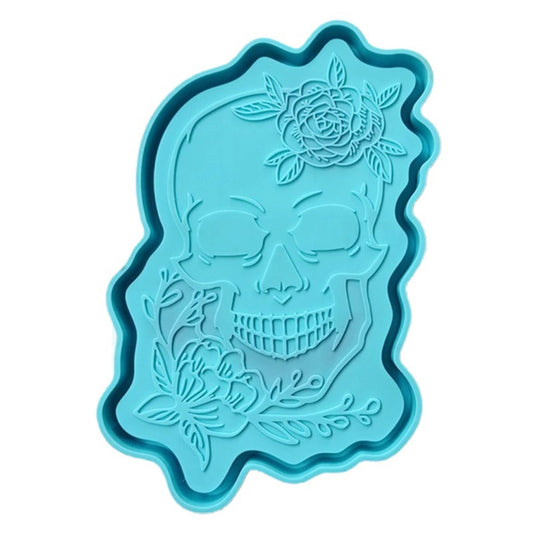 Skull Tray Silicone Mould, Large Skull Tray Silicone Mold, Roses Skull Trinket Tray Resin Mold, Jesmonite Mould, Tray Mould, Resin Supplies