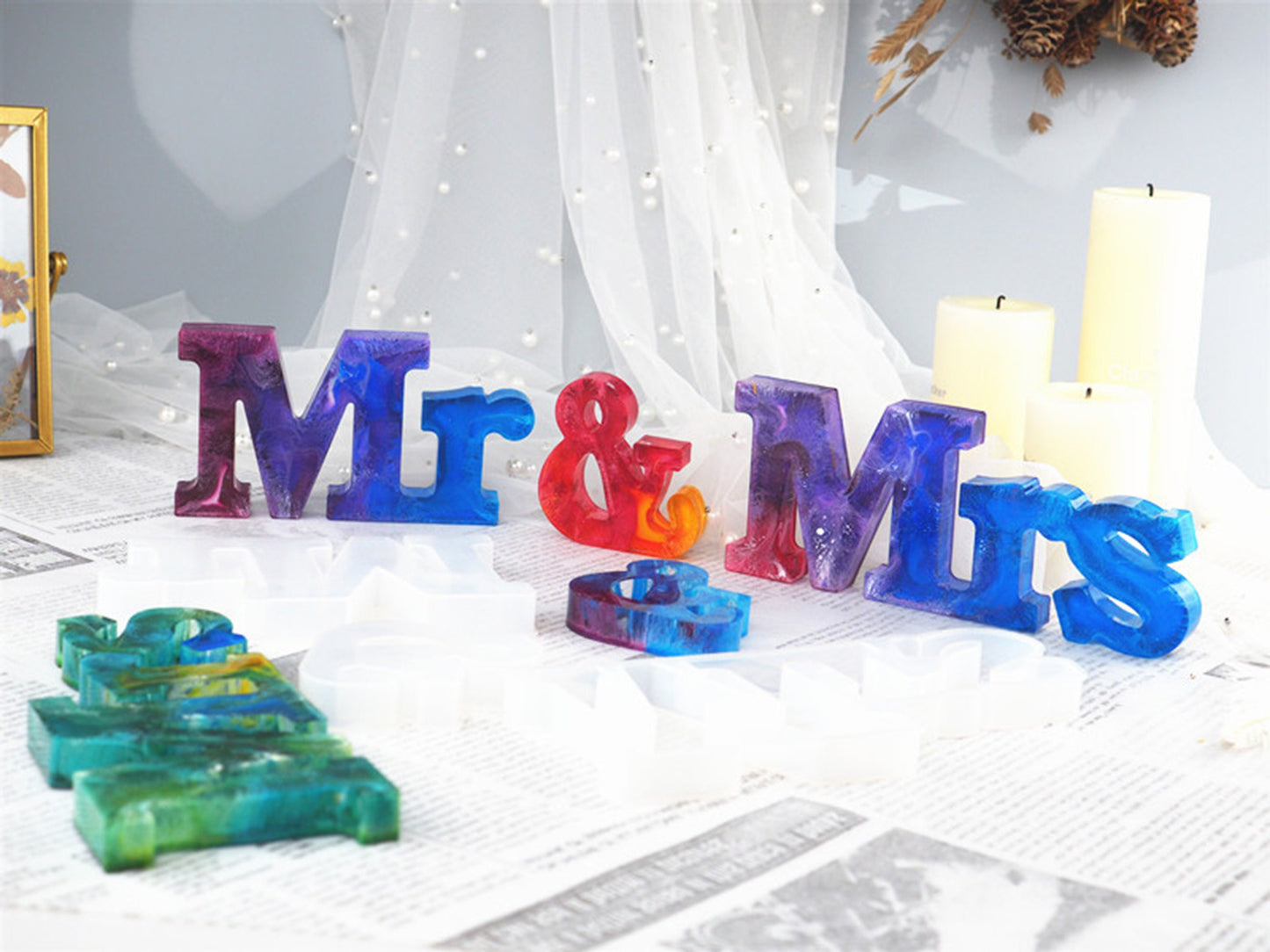 Mr and Mrs Silicone Mould Set, Epoxy Resin Wedding Decor mould Mold, Couple Silicone Resin Moulds, Marriage Decour Molds, Resin Supplies