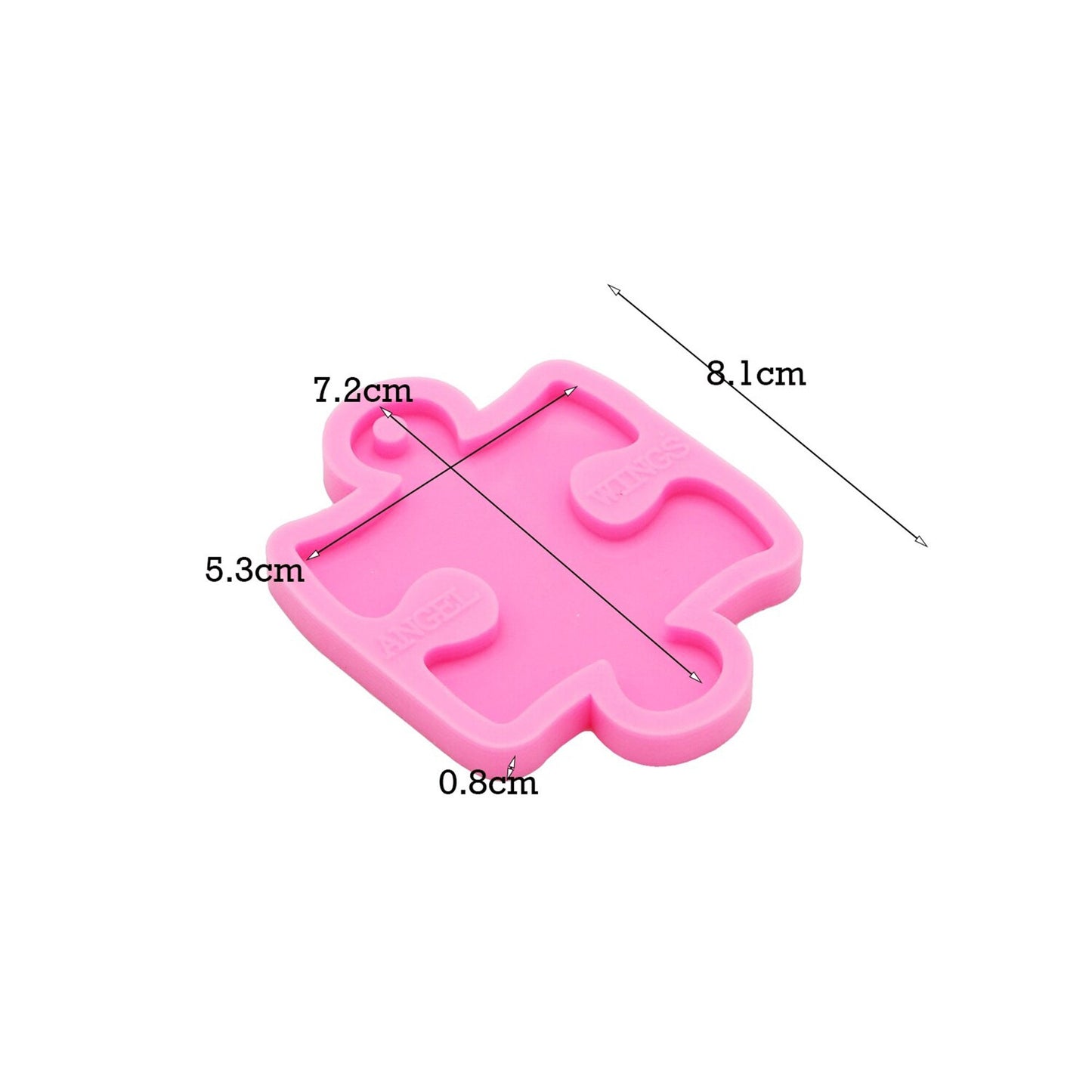 Jigsaw Puzzle Piece Keychain Silicone Mould for Resin, Autism Awareness Keyring Silicone Mold, Jigsaw Piece Epoxy Resin Pendant Mold