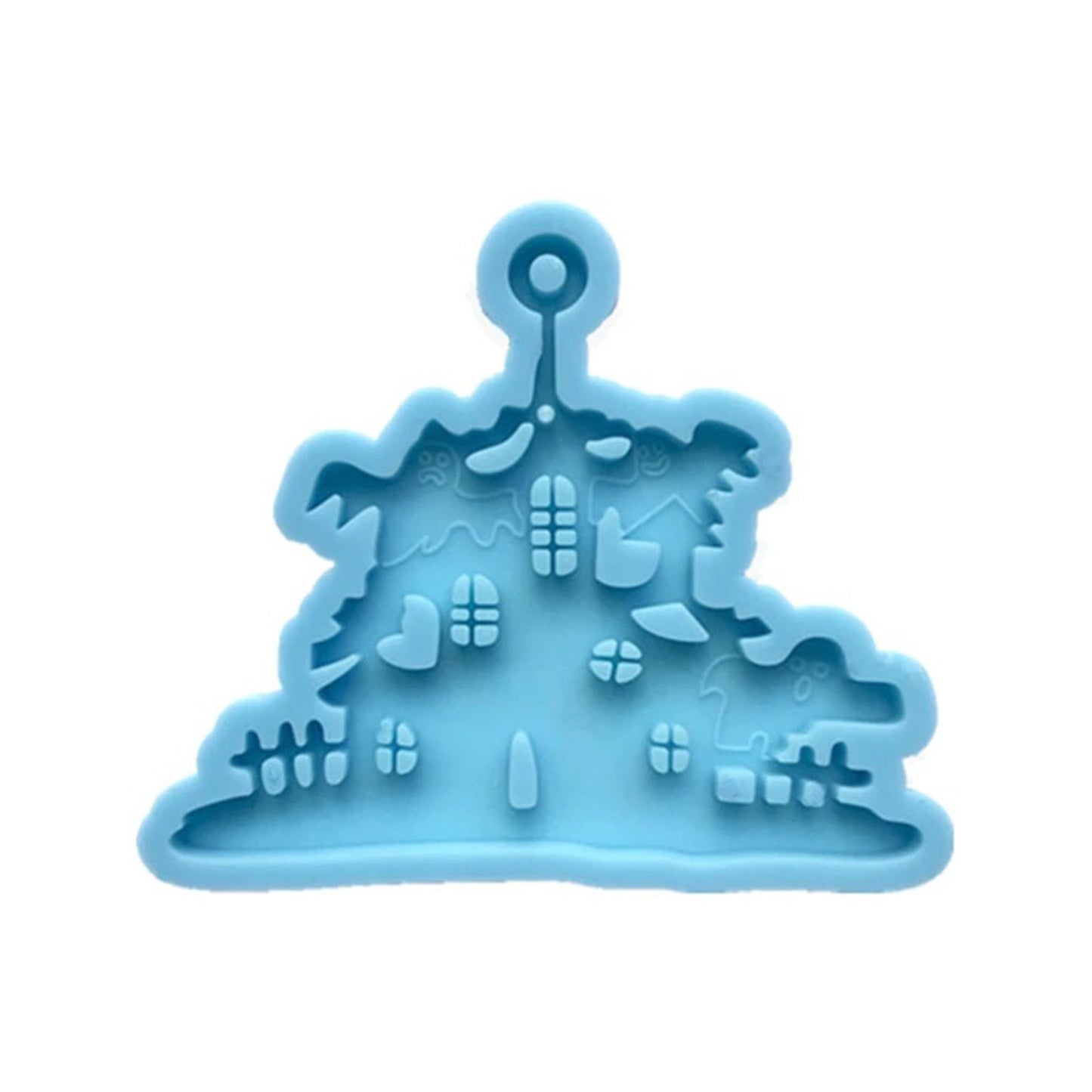 Haunted House Keychain Silicone Mould, Spooky House Mold, Handmade Charms Mould, Halloween Silicone Mold Keychain Mould Jewelry Molds