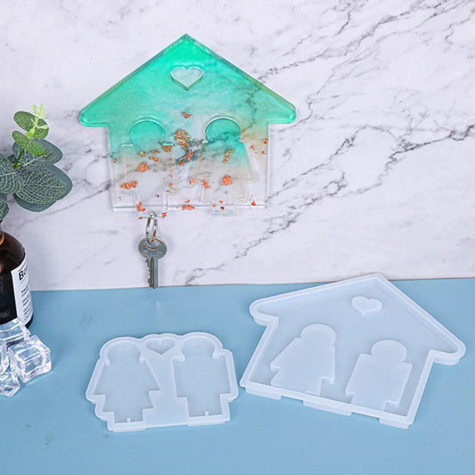 His and Hers House Keychain Silicone Mold, Mr and Mrs Silicone Mould Set, Epoxy Resin Wedding Decor mould Mold, Resin Supplies