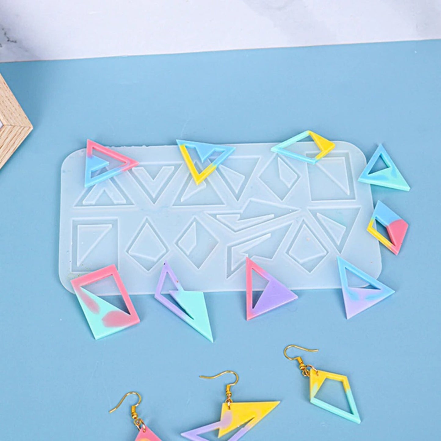 Triangle Shape Statement Earring Silicone Mould, Retro Earring Epoxy Resin Pendant Mold, Diamond Jewellery Polymer Clay Tool, UV Resin Mold