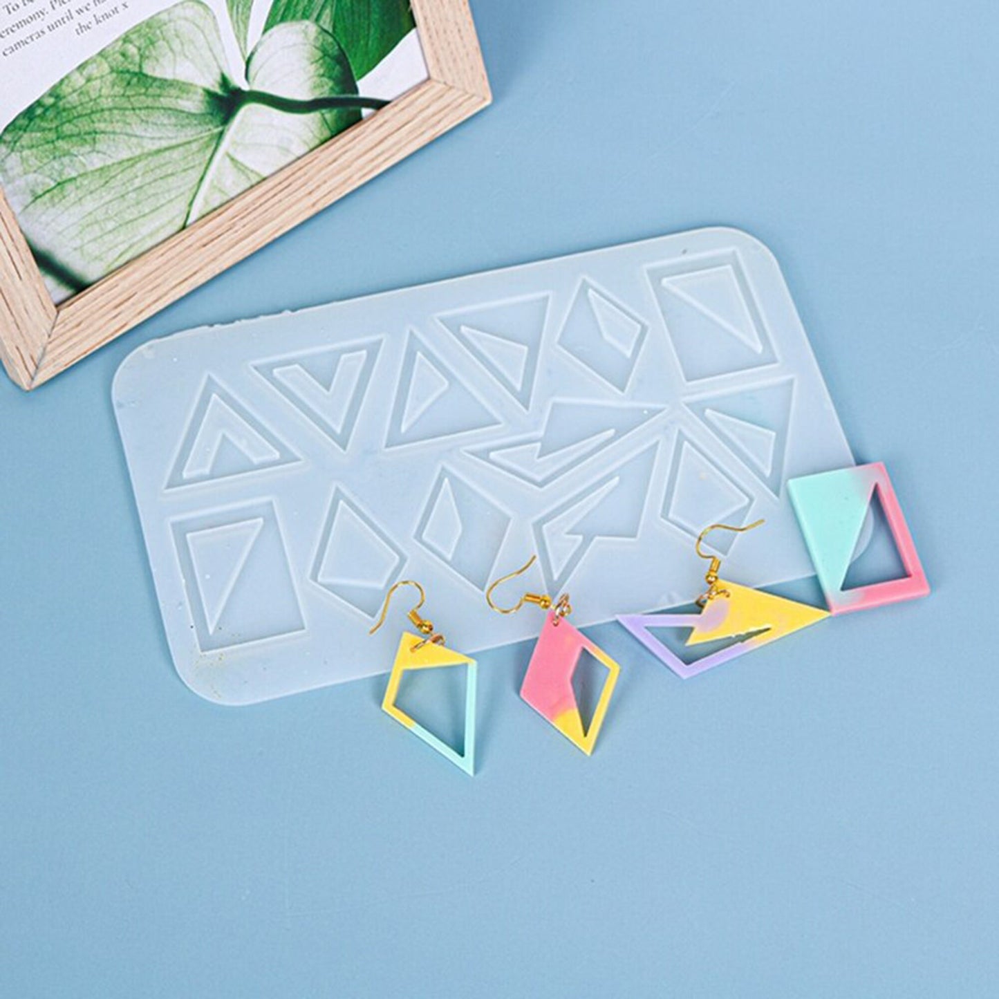 Triangle Shape Statement Earring Silicone Mould, Retro Earring Epoxy Resin Pendant Mold, Diamond Jewellery Polymer Clay Tool, UV Resin Mold