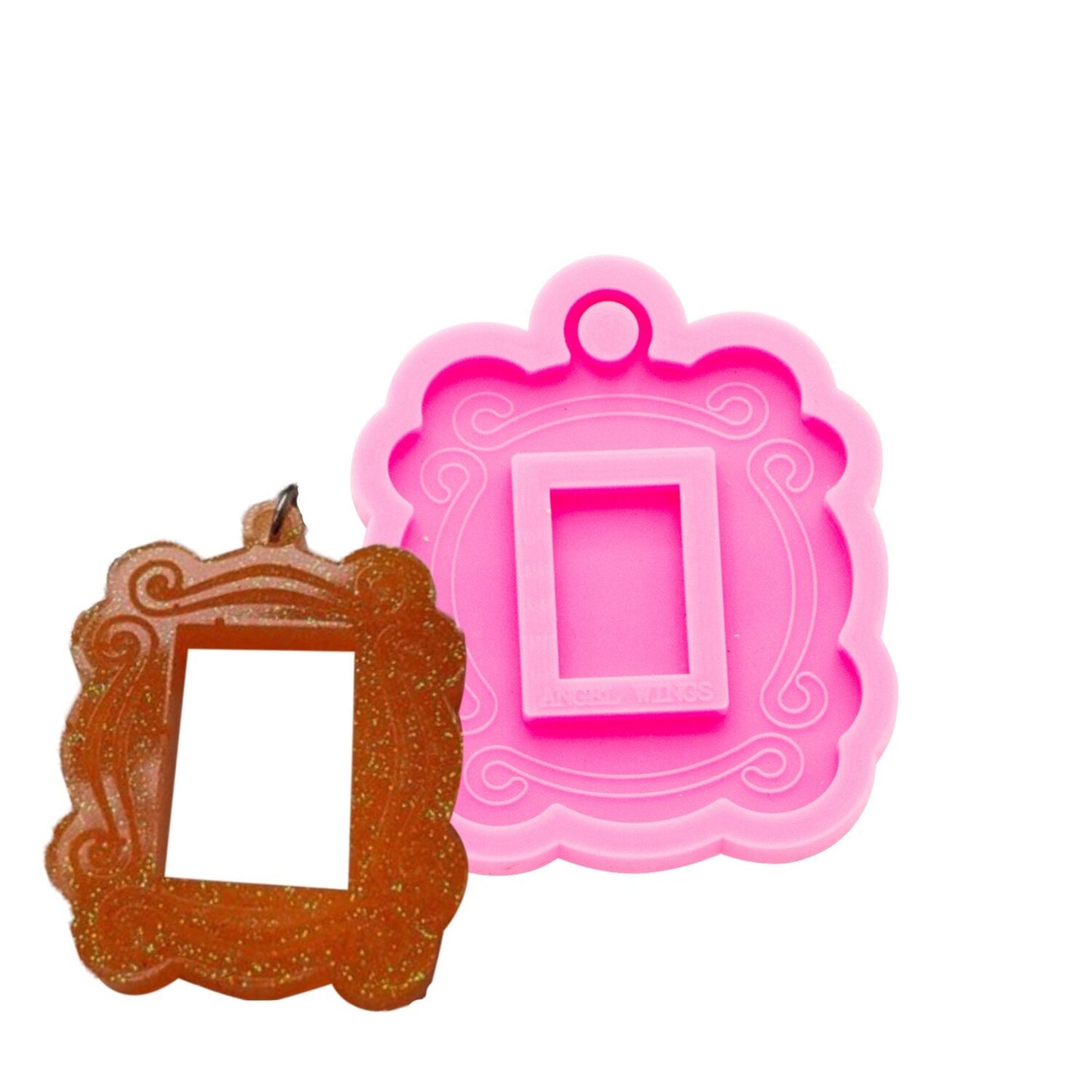 Frame Keychain Silicone Mould for Resin, Photo Frame Keychain Silicone Mold, Epoxy Resin Pendant Mold, Polymer Clay Mold, Resin Supplies