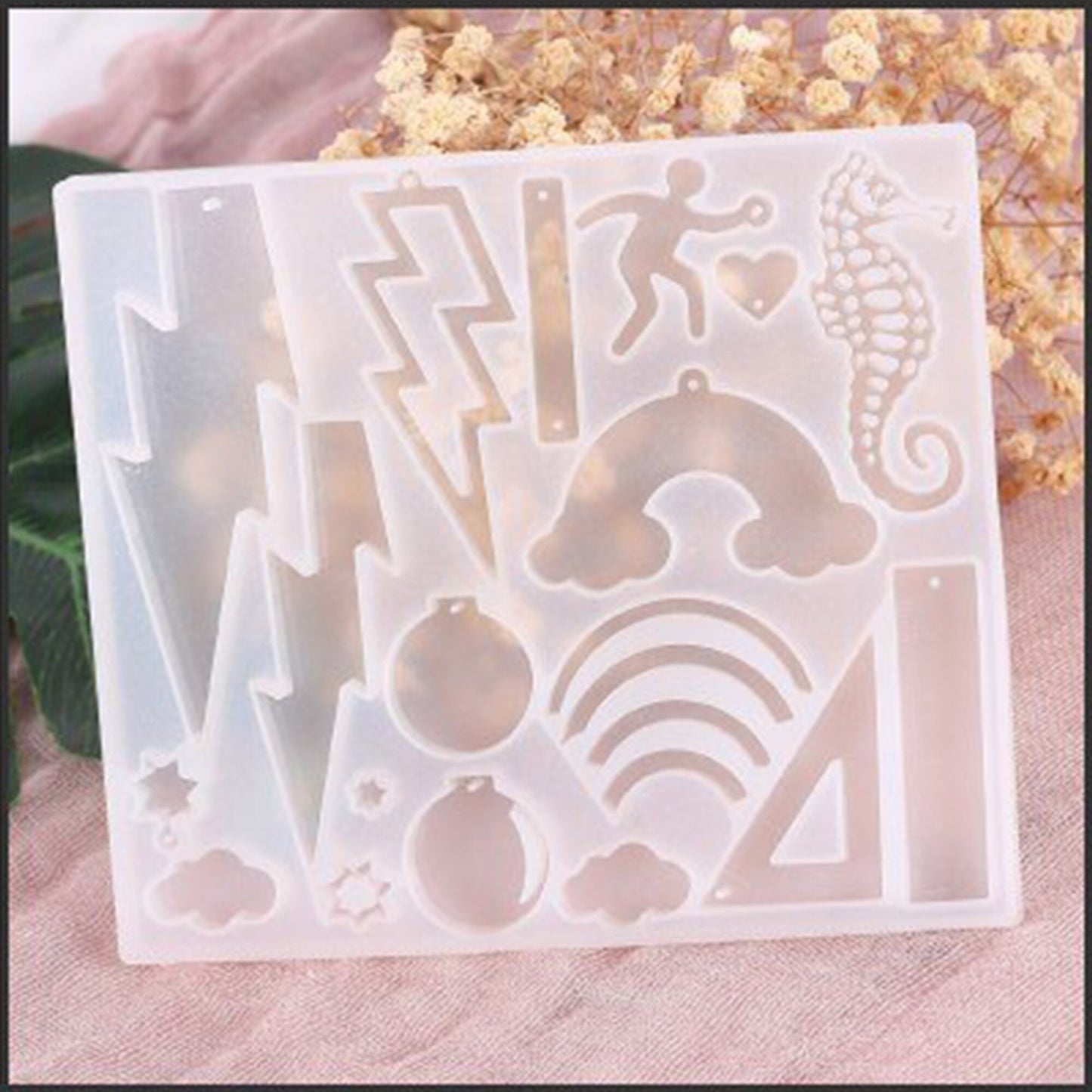 Flash Earring or Pendant Silicone Mould, Rainbow Pendant and Earring Epoxy Resin Pendant Mold, Seahorse UV Resin Mold. Resin Supplies