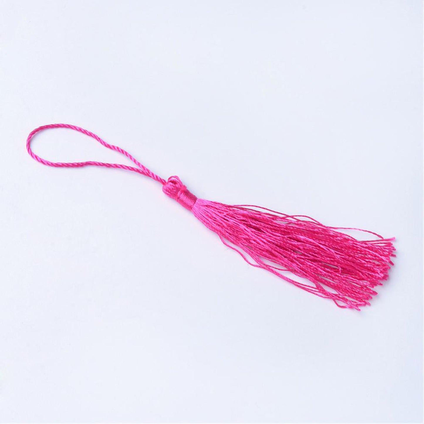 10 pcs Deep Pink Bookmark Tassels, Silky Craft Tassels, Decorative Tassel Sewing, Tassle for Resin Bookmarks