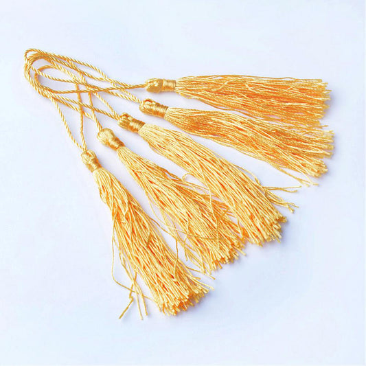 10 pcs Sunflower Yellow Bookmark Tassels, Silky Craft Tassels, Decorative Tassel Sewing, Tassle for Resin Bookmarks