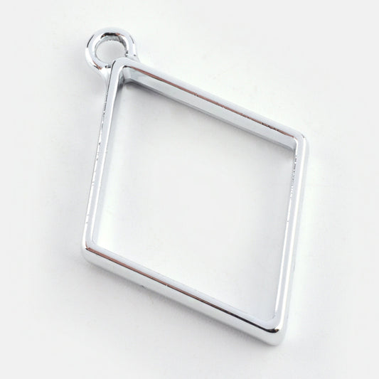 10 pcs Open Back Rhombus Resin Bezel Jewellery pendant, UV resin pendant bezel