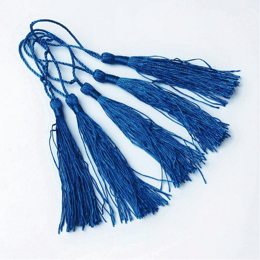 10 pcs Blue Bookmark Tassels, Silky Craft Tassels, Decorative Tassel Sewing, Tassle for Resin Bookmarks