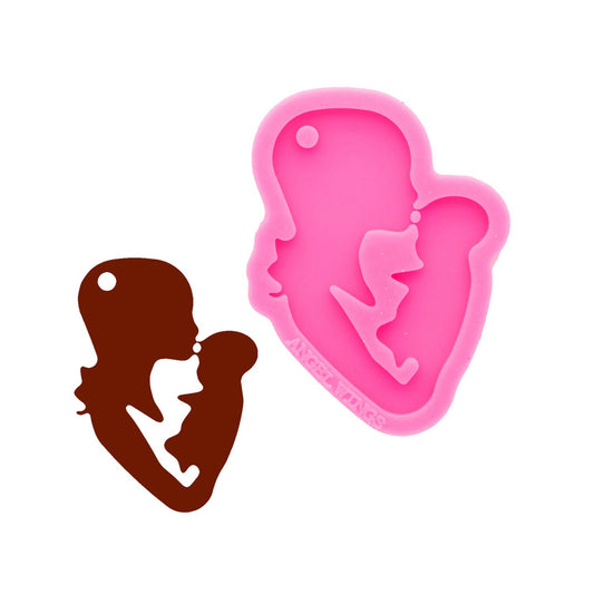 Mother and Child Silicone Mould, Mother Kissing Baby Keychain Mold, Mother and Baby Resin Mould, Mum Mom Mama Mommy Keychain Mold