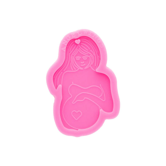 Mother To Be Silicone Mould, Pregnant Mother With Heart Keychain Mold, Mother and Baby Resin Mould, Mum Mom Mama Mommy Keychain Mold