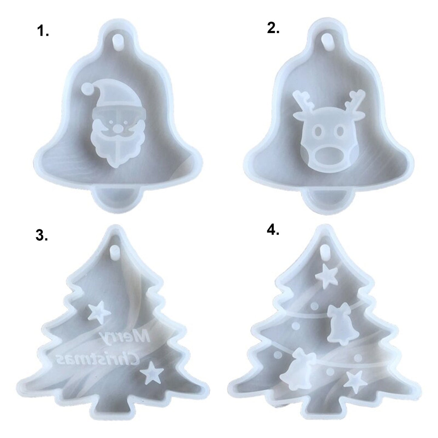 Christmas Tree Decortaion Silicone Mould, Christmas Bauble Mold, Christmas Tree Santa Mold, Reindeer Mold, Resin Supplies