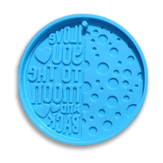 Love You To The Moon And Back Keychain Silicone Mould, Epoxy Resin Pendant Mold, Keyring Mould, Charm DIY Craft Molds