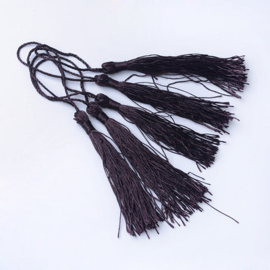 10 pcs Dark Brown Bookmark Tassels, Silky Craft Tassels, Decorative Tassel Sewing, Tassle for Resin Bookmarks