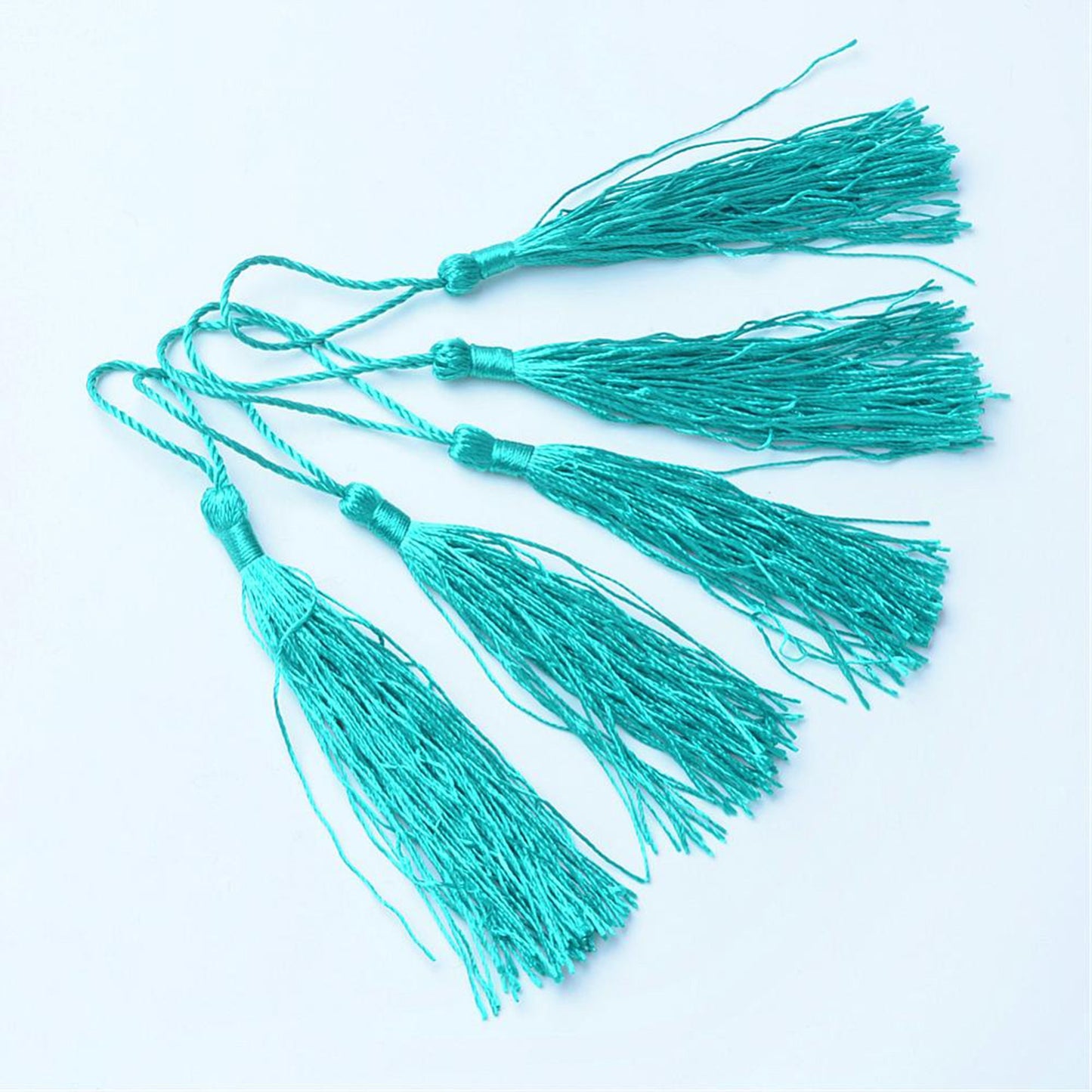 10 pcs Light Sea Green Bookmark Tassels, Silky Craft Tassels, Decorative Tassel Sewing, Tassle for Resin Bookmarks