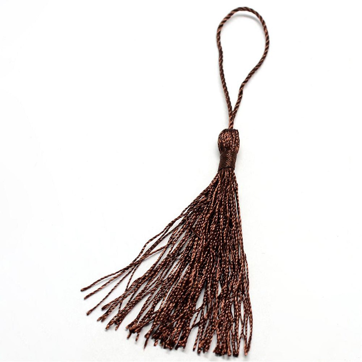 10 pcs Coconut Brown Bookmark Tassels, Silky Craft Tassels, Decorative Tassel Sewing, Tassle for Resin Bookmarks