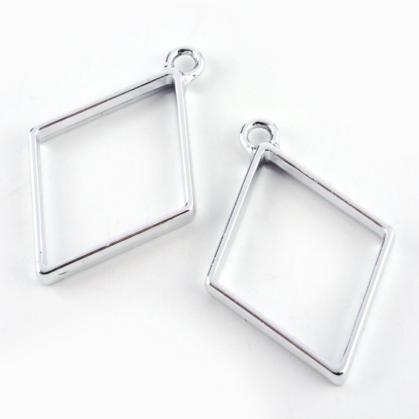 10 pcs Open Back Rhombus Resin Bezel Jewellery pendant, UV resin pendant bezel