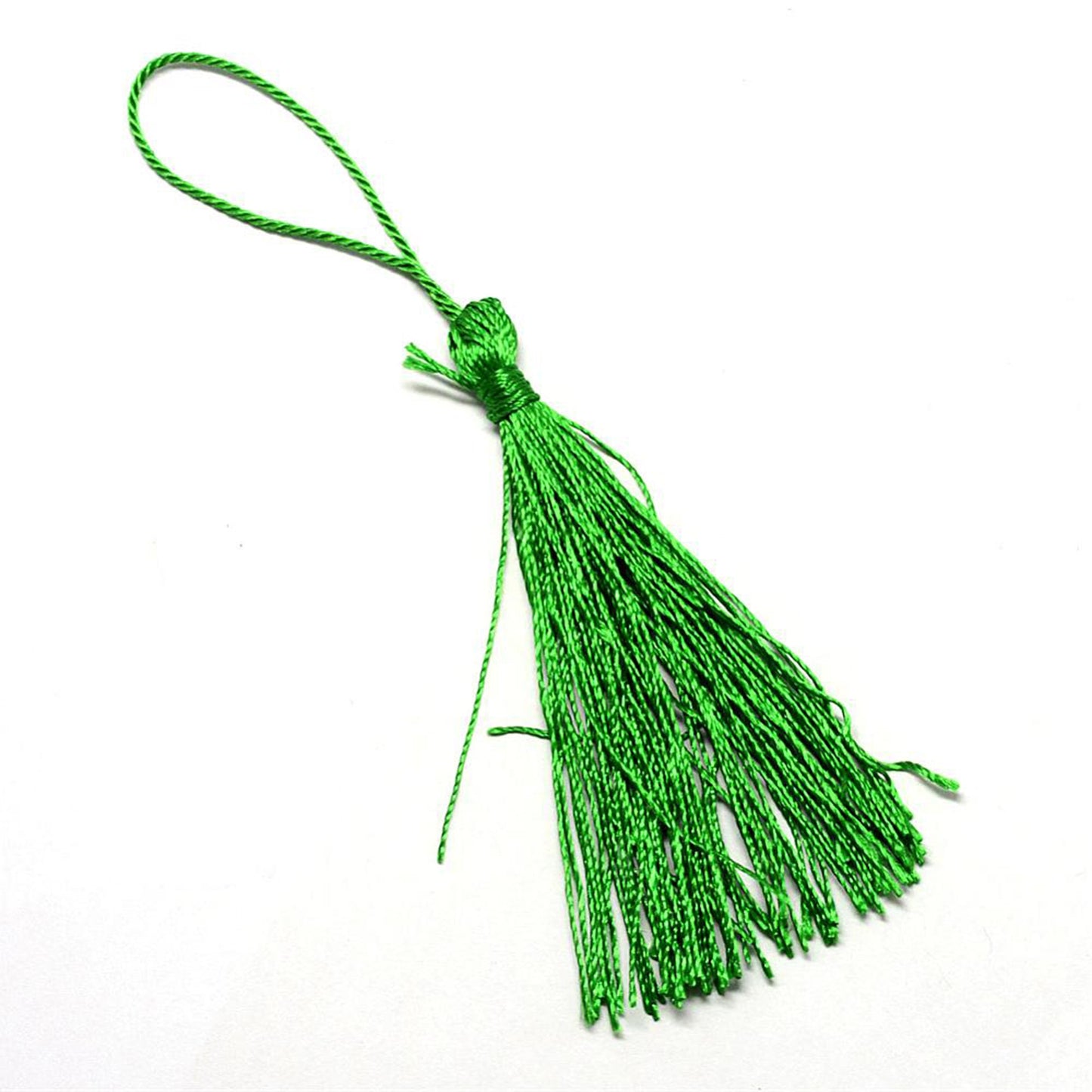 10 pcs Green Bookmark Tassels, Silky Craft Tassels, Decorative Tassel Sewing, Tassle for Resin Bookmarks