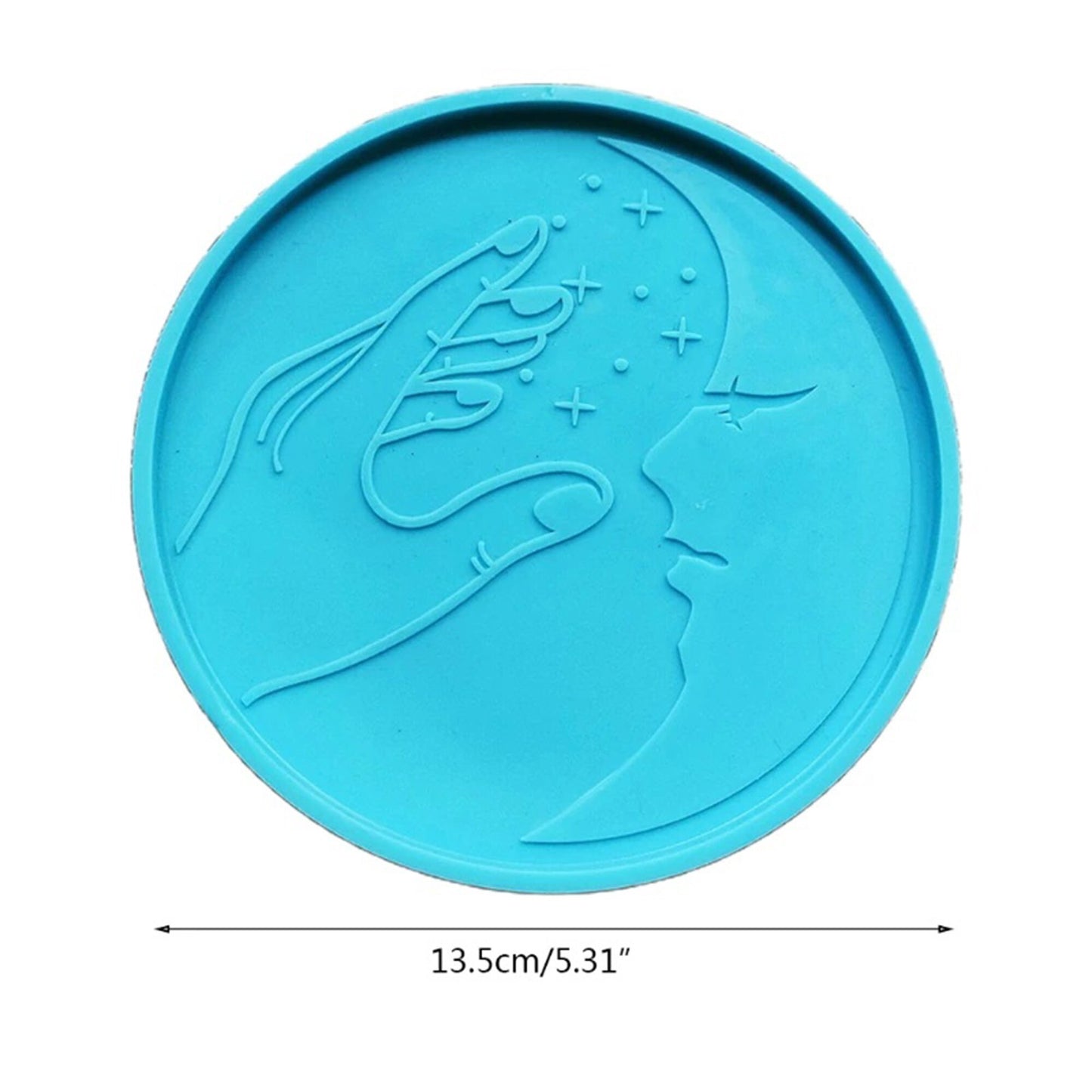 Moon Coaster Silicone Mould, Hand and Moon Epoxy Resin Coaster Mold, Night Sky Silicone Resin Mould, Resin Supplies