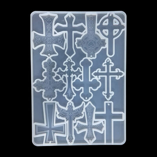 Cross Pendant Silicone Mould, Crosses Pendant or Keychain Molds, Epoxy Resin Pendant Mold, Cross UV Resin Mold. Resin Supplies