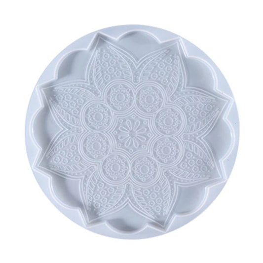 Large 20cm Mandala Tray Silicone Mould, Epoxy Resin Mandala Coaster Mold, Mandala Silicone Resin Mould, Resin Supplies