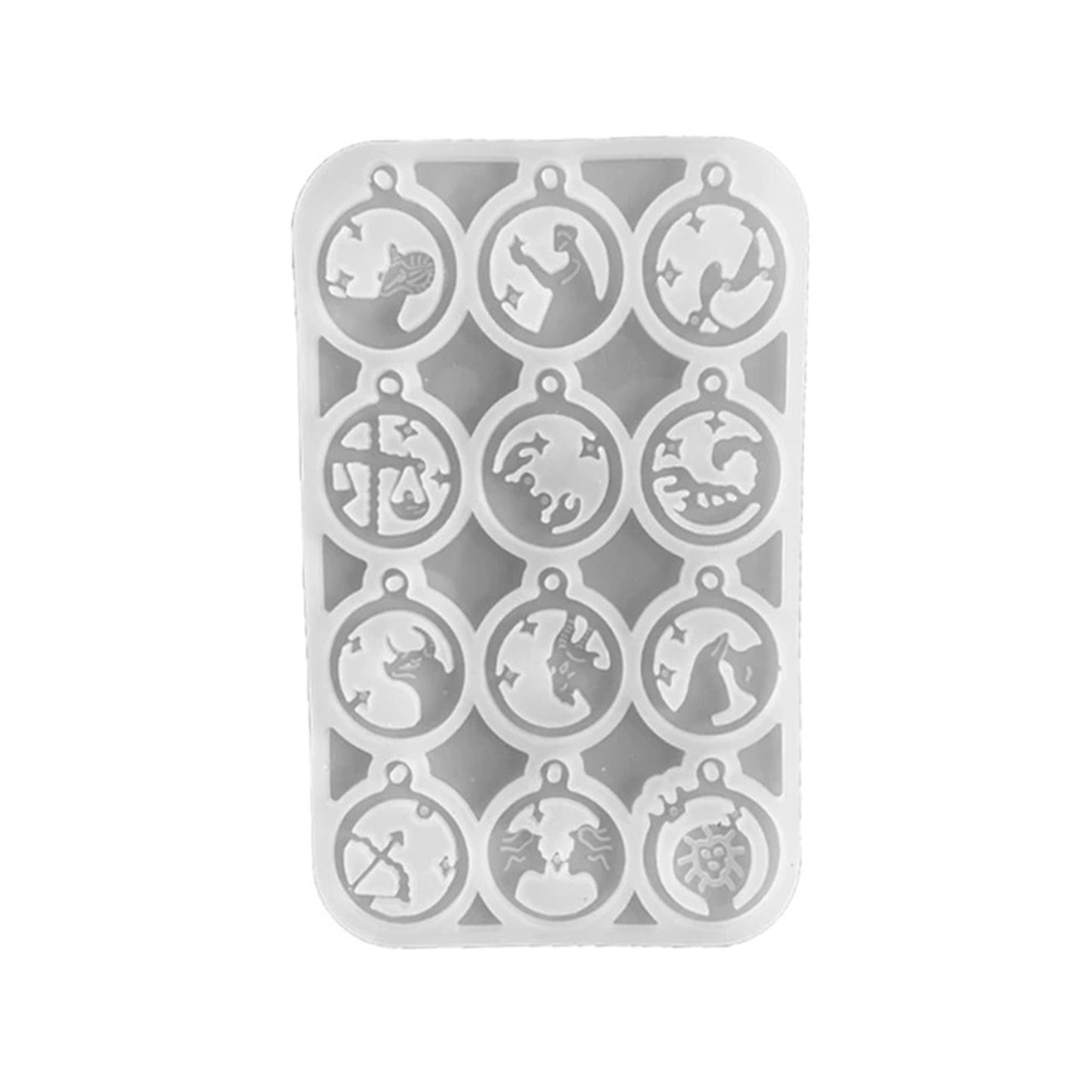 Twelve Constellations Silicone Mould, Zodiac Horoscope Round Pendant Mold, Astrology Epoxy Resin Mould, 12 Astrology Signs, Craft Mold