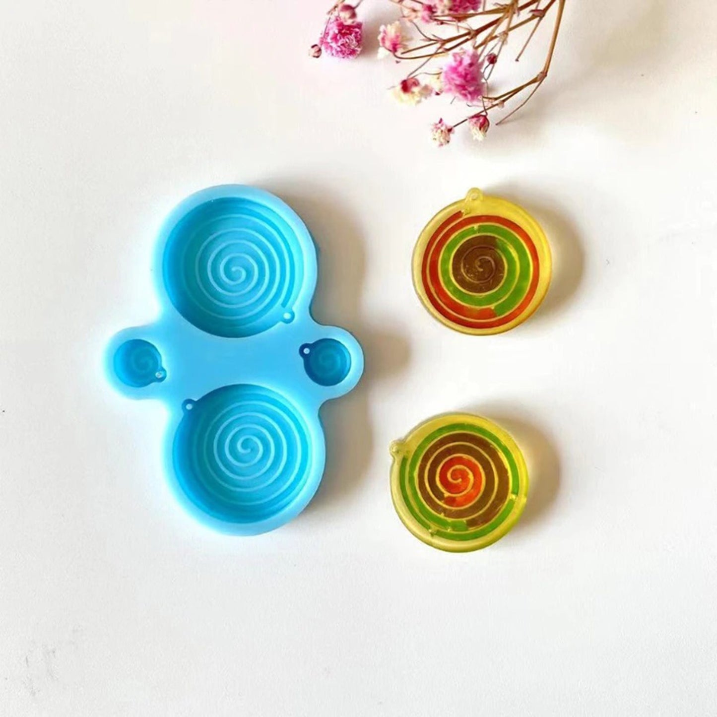 Lollipop Earrings Silicone Mould, Candy Slices Epoxy Resin Pendant Mold, Candy Earrings Mould, Lollipop Charm DIY Craft Molds, Resin Supplie